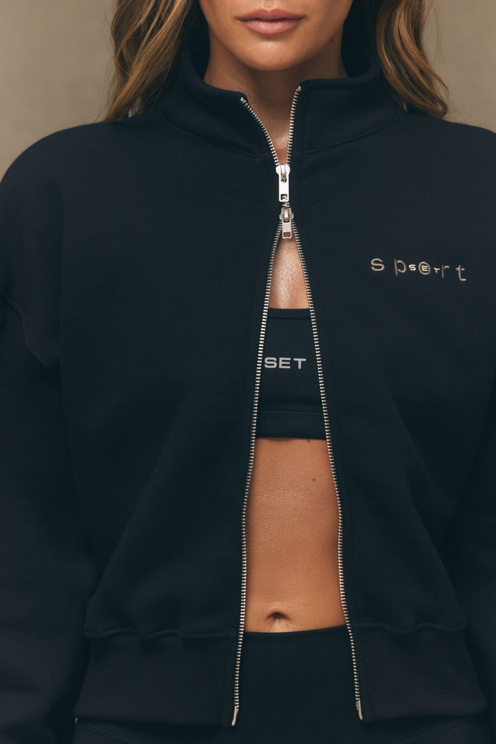 MIDWEIGHT SWEATS STAPLE SET SPORT FUNNEL ZIP - ONYX - Image 4