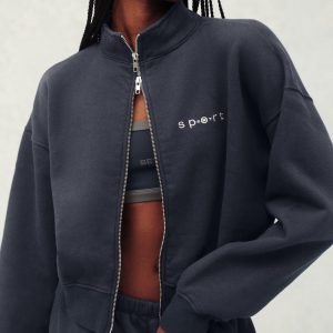 MIDWEIGHT SWEATS STAPLE SET FUNNEL ZIP - INDIGO