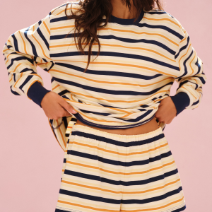 HEAVY COTTON EASY STRIPE SHORTS - MELON