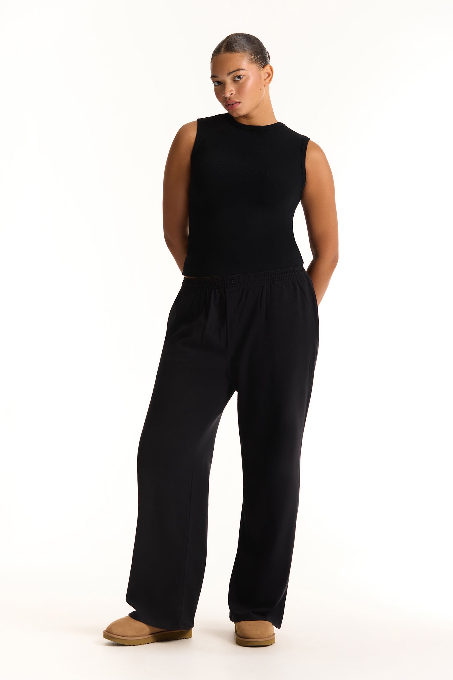 RIBBED MODAL BODY MUSCLE TANK - ONYX - Image 2