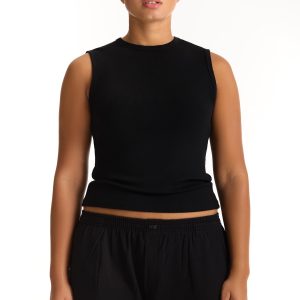 RIBBED MODAL BODY MUSCLE TANK - ONYX