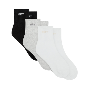 SET SHORTY SOCKS (3 PACK) - WHITE/HEATHER GREY/ONYX